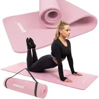 Springos Universaali jumppamatto kuntoiluun, joogaan, pilatekseen YG0030, 183 cm, vaaleanpunainen