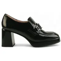 Hispanitas for woman. HI243657 Basalt Leather Moccasins black (41), 5 to 8 cm, None, Casual, Party, Classic