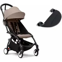 Stokke YOYO³ rattaat jalkatuella Black/Taupe