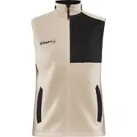 Craft Women's Adv Explore Pile Fleece Vest Ecru/Black Vuorettomat liivit Ecru-Black M