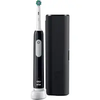 Oral-B Pro 1 Cross Action, Aikuinen, Pyörivä/värähtelevä hammasharja, Päivittäinen käyttö, Herkkä, Valkaisu, Musta, 4 x 30 s, Black Onyx