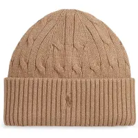 Ralph Lauren unisex. 323980663008 Brown cable knit cotton hat (S/M), Beige, Casual