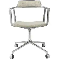 Vipp 452 Työtuoli Renkailla Wavy Luonnonvalkoinen - Toimistotuolit Tekstiili Multi - 45202C01V2