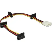 DeLOCK 0.4m, Molex 4p/4xSATA 15p, Molex (4-pin), 4 x SATA 15-pinninen, 0,4 m, Uros, Naaras, Suora (60142)