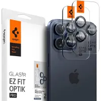 Spigen Glas.tR Ez Fit Optik Pro iPhone 14 Pro/14 Pro Max/15 Pro/15 Pro Max/16 Pro/16 Pro Max Kameralinssin Suojalasi - 9H - Titaani sininen