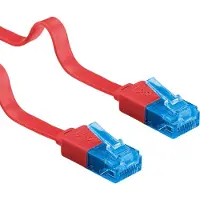 Pro LAN CAT 6A U/UTP flat - Punainen - 1m