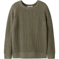 Name it Nkmvolly Ls Knit - Khaki green - 134-140