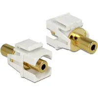 DeLOCK – Keystone 3.5mm Stereo Jack Female-Female, 3-Pin, Gold, White (86336)