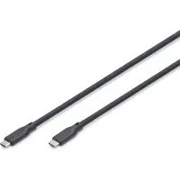 Digitus Silikoninen USB-C - USB-C -liitäntäkaapeli, USB 3.2 Gen2 10G 4K60Hz 100W, 1m musta (AK-300342-010-S)