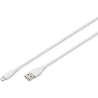 Digitus AK-600108-020-W, 2 m, Lightning, USB A, Uros, Uros, Valkoinen