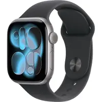 Apple Watch Series 11 GPS + Cell 42 mm tähtiharmaa alumiini, musta urheiluranneke - S/M