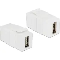 DeLOCK 86353, Valkoinen, USB 2.0 A, USB 2.0 A, Kulta, 22,3 mm, 17,1 g