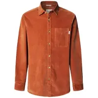 Pepe Jeans for man. PM3090844 Clayton orange shirt (L), Casual, Cotton, Long sleeve