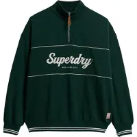 Superdry for woman. W2012380A Country Club Loose 1/4 Zip Sweatshirt in green (L), Casual, Cotton