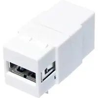 Logilink NK0017, Tasainen, Valkoinen, USB A, USB B, Naaras, Naaras