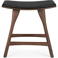 Ethnicraft , Osso Jakkara Ruskea lakattu teak/Black leather