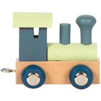 Small Foot - Wooden Letter Train Polar - Locomotive Blue Green - 12 pieces