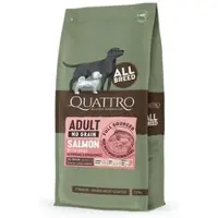 Quattro viljaton rehu kaikille aikuisten koirarotuille lohella ja krillillä, 12 kg