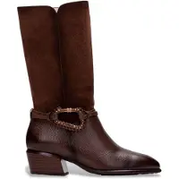 Hispanitas for woman. PHI254298 Brown Verona Leather Boots (40), 3 to 5 cm, None, Casual