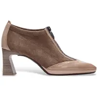 Hispanitas for woman. HI254324 Brown Atlanta Leather Shoes (38), 5 to 8 cm, Zip, Casual