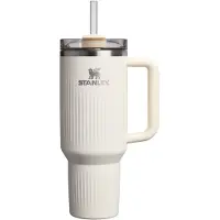 Stanley Quencher H2.O FlowState Fluted Tumbler ruostumaton tumbler-pullo ja pilli iso Cream Gloss 1 kpl