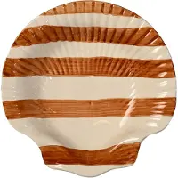 By On Armona stripe lautanen 23,5x23,5 cm Vaaleanruskea-valkoinen