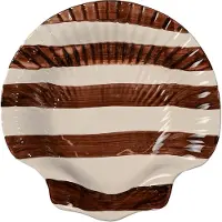 By On Armona Stripe tarjoilulautanen 23,5 cm, tummanruskea/valkoinen