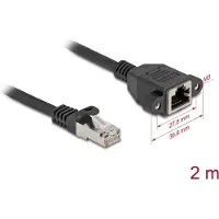 DeLOCK 90776, 2 m, Cat6a, S/FTP (S-STP), RJ-45, RJ-45, Musta