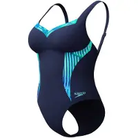 Speedo Womens Shaping Printed Lunaelustre 1 Piece - Navy - 40