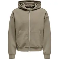 Only & Sons Onsgoyle Boxy Ls Scuba Zip Hoodie Sweat - Brown - M