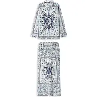 Gisela Pyjama 'Set' marine / vaaleansininen / offwhite