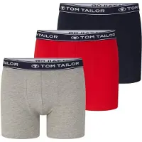 Tom Tailor Bokserishortsit tummansininen / meleerattu harmaa / punainen / valkoinen
