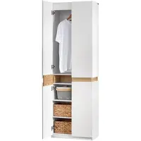 SoBuy Lattiakaappi 61x30x192cm valkoinen/beige