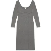 Calvin Klein Half Milano Ls Midi Dress - Grey - S