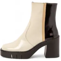 Art for woman. 1197413ES003_0MU Leather Ankle Boots 1974 Berna beige (36), 5 to 8 cm, Zip, Casual