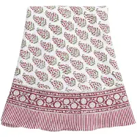 Chamois - Persian Paisley Pellava pöytäliina 220 cm Punainen/Vihreä/Valkoinen