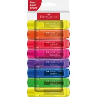 Faber-Castell Textliner 46 Superfluorescent, 8 kpl, Monivärinen, Taltan pää, 1 mm, 5 mm, Vesipohjainen muste (254648)