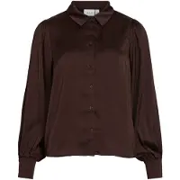 Vila Vienna Ravenna L/S Balloon Shirt - Noos - Brown - 38