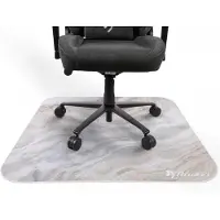 AROZZI ZONA Quattro Floor Pad, White Marble -tuolimatto, valkoinen / harmaa