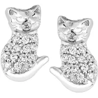 Lykken Symbols kissa hopeakorvakorut 9 mm