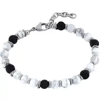 Lykken Trend rannekoru valkoinen laavakivirannekoru 19+3cm