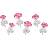 Lykken Casuals korvakorusetti hopeaa pinkki zirkonia 4–6 mm