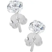 Lykken Casuals hopeakorvakorut kirkas zirkonia 8 mm