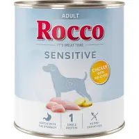 Rocco 6x800g Sensitive kana & peruna koiran märkäruoka