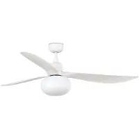 Faro Kattotuuletin valolla Outwood, valkoinen, DC, hiljainen, Ø150cm himmennettävä, Olohuone/ruokailutila, Synteettinen materiaali, Moderni
