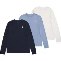 Abercrombie & Fitch 3E-3Pk Ls Tee - Blue - 147/163CM
