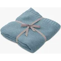 Vanilla Copenhagen Strikket Babytæppe - Misty Blue - Blue - 70X 100CM