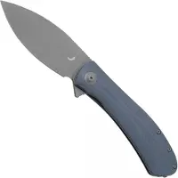 Trollsky Knives Mandu XL MT001-XL Dark Bead Blast D2, Grey G10 pocket knife