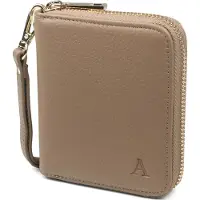 Aarni hirvennahkainen mini Clutch-lompakko hiekka/hopea