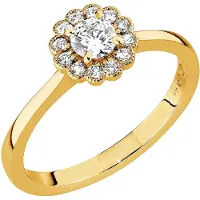 Sandberg Kukkaniitty 0.34ct laboratorio halotimanttisormus M-882k-SYN-180
